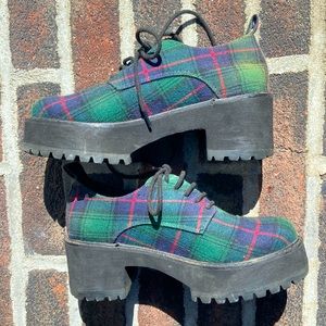 ASOS plaid platform shoes